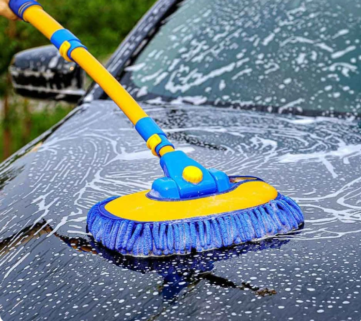 Curved Car Cleaning Brush with Telescopic Handle