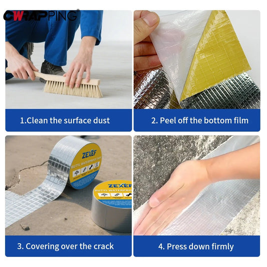 2PC Super Sticky Aluminum Foil Butyl Waterproof Tape – Leak Repair & Sealant Tape