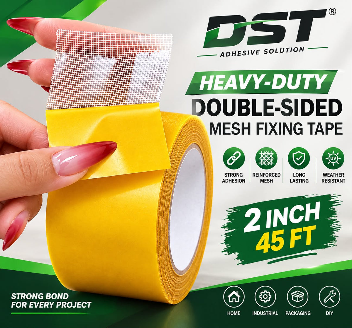 Super Strong Double Sided Adhesive Tape, Ultra Thin Waterproof Heavy Duty Transparent Traceless Grid Carpet Tape
