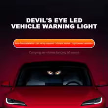Solar LED Devil Eye Car Light – Dynamic Rear Window Neon Light