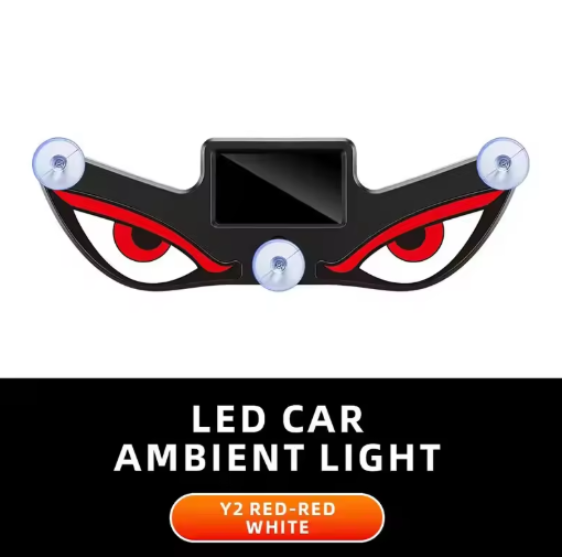 Solar LED Devil Eye Car Light – Dynamic Rear Window Neon Light
