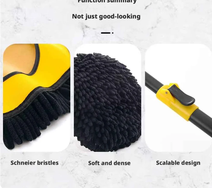 Curved Car Cleaning Brush with Telescopic Handle