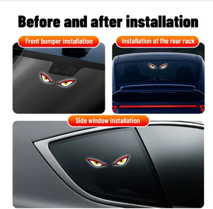 Solar LED Devil Eye Car Light – Dynamic Rear Window Neon Light