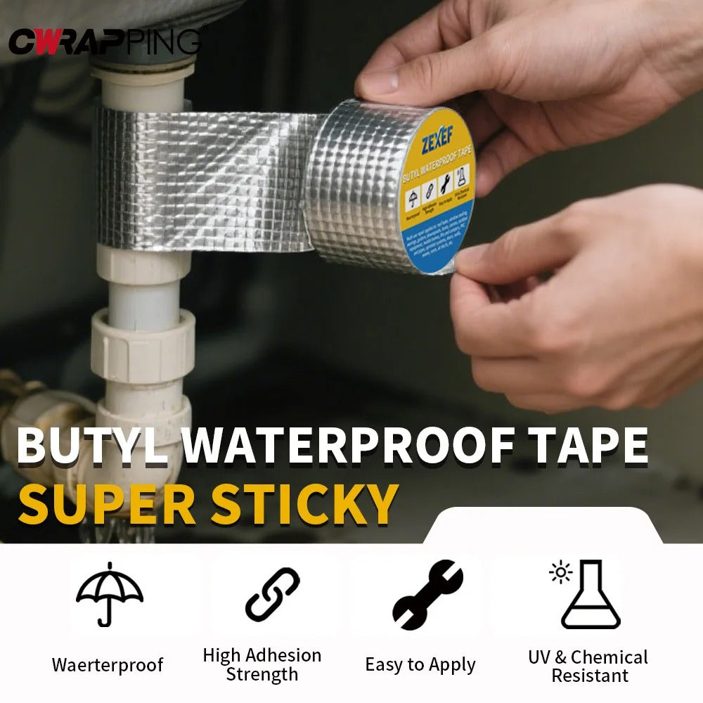 2PC Super Sticky Aluminum Foil Butyl Waterproof Tape – Leak Repair & Sealant Tape